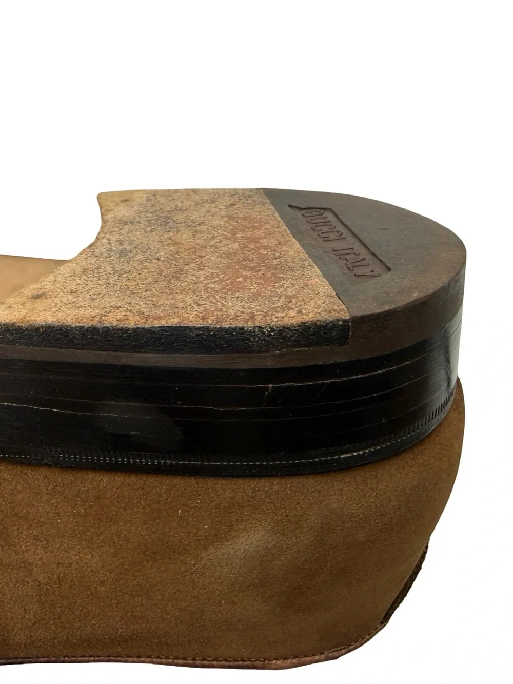 Vintage Gucci Horsebit Loafers Brown Suede Leather Dress Shoe 41 Italy 7.5